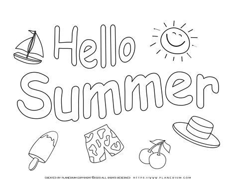 summer coloring page  summer planerium