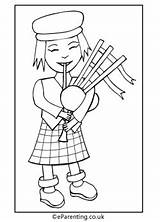 Colouring St Andrews Bagpiper Pages Colouringpages Eparenting sketch template