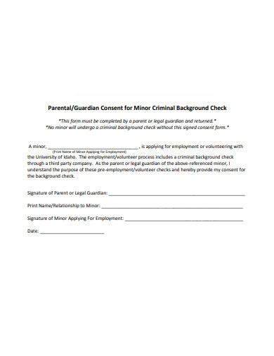 criminal background check form templates
