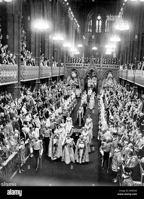 queen elizabeth iis coronation ceremony  westminster abbey stock