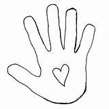 Hand Template Outline Handprint Board Coloring Choose Clip sketch template