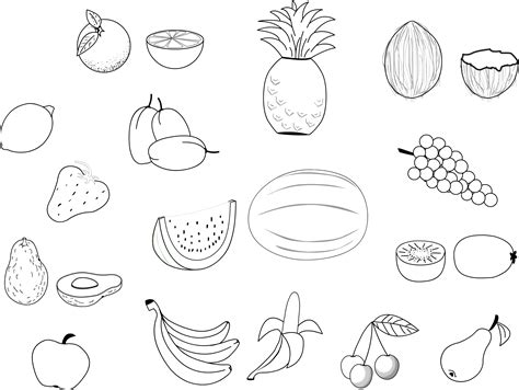 fruit colouring pages printable