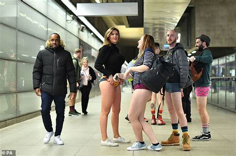 commuters strip off to their pants for the annual no trousers on the