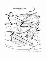 Coloring Ship Paul Storm Bible Pages Wrecks Kids God Stories Jail Silas Pauls sketch template