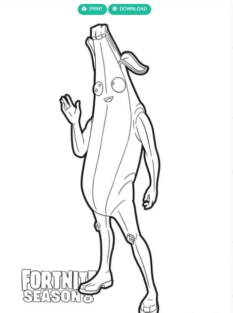 learn fortnite banana skin coloring pages printable  word file