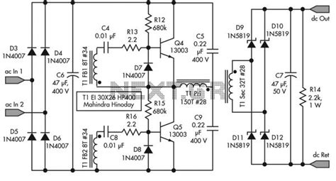 simple smps circuit diagram  repository circuits  nextgr