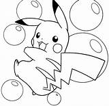 Pikachu Coloring Thunderbolt sketch template