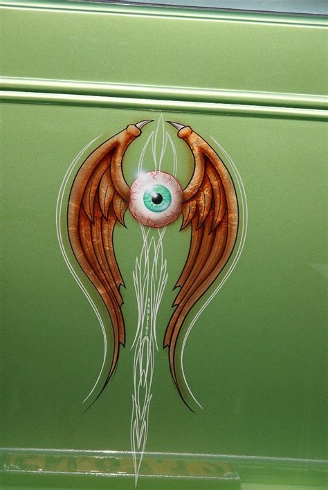 flying eye  pinstriping   annual kustom kulture show flying eyeball art car painting