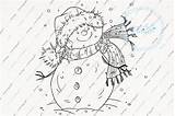 Digi Stamp Snowman Snowmans sketch template