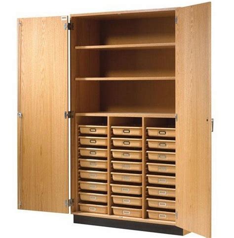 tall wood storage cabinets  doors  shelves home furniture design