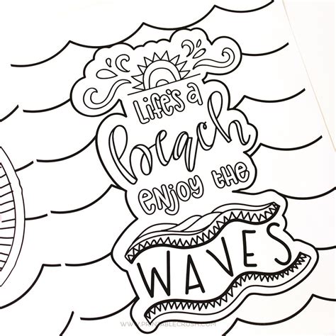 hand lettered summer coloring pages printable crush