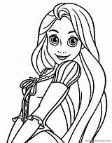 Rapunzel Coloring Pages Tangled Disneyclips Disney Color Print Pascal Gothel Mother Pretty sketch template