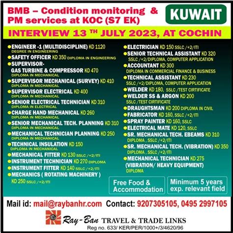 Kuwait Oil Company Jobs Vacancy 2023 Bmb Condition Monitoring And Pm