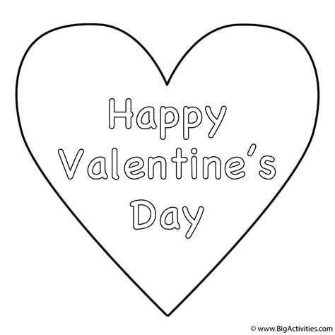 simple heart happy valentines day coloring page valentines day