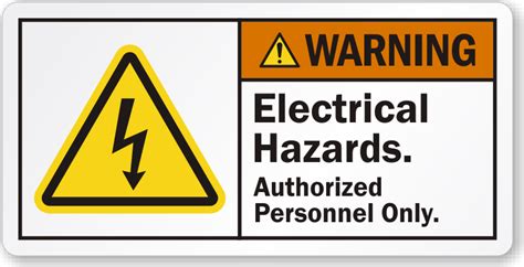 warning electrical hazards authorized personnel  label sku lb