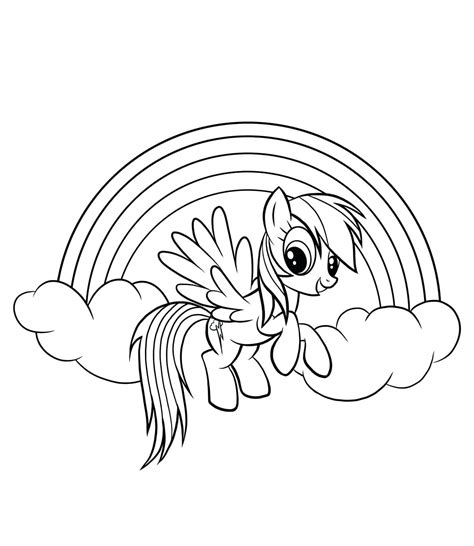 pony rainbow dash coloring book  print