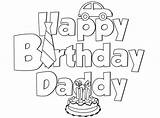 Birthday Coloring Happy Pages Printable Dad Print Car Dads sketch template