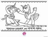 Coloring Pages Shining Armor Princess Cadance Pony Little Printable Color Print Coloringpagesonly Book Prints sketch template