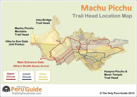 location map machu picchu trail heads   peru guide