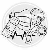 Svg Stethoscope Nurse sketch template