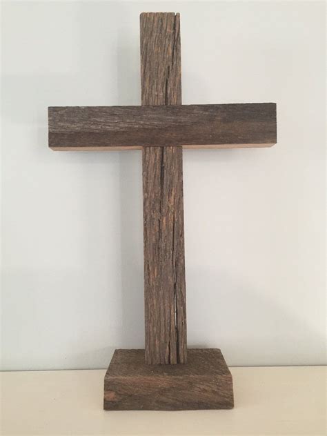 barnwood cross  standbarnwood crosswooden etsy wood crosses rustic wood cross