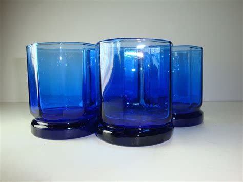 On Reserve Drinking Glasses Cobalt Blue Set Of 4 Barware