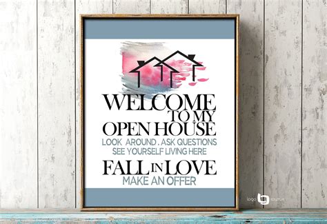 open house sign print real estate open house