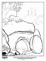 Coloring Jesus Tomb Empty Resurrection Easter April Click Sunday Gilead sketch template