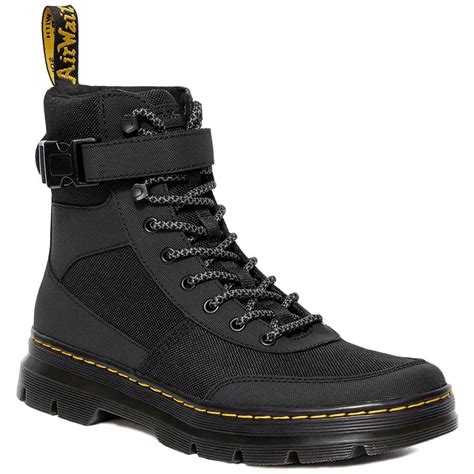 dr martens combs tech unisex leather nylon  eyelet boots black