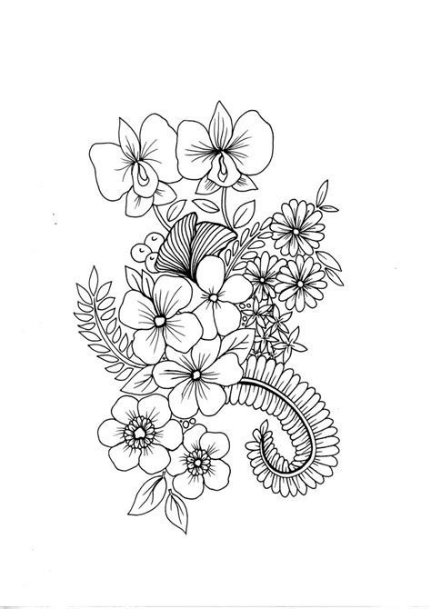 wild flowers  coloring page etsy