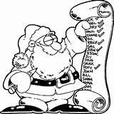 Christmas Coloring List Santa Getdrawings sketch template
