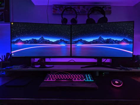 dual monitor setup love  colors rbattlestations