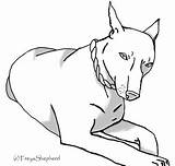 Doberman Lineart Female Coloring Pages Deviantart Template Puppy sketch template