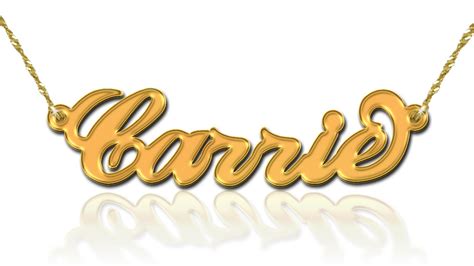 custom 14k gold carrie name necklace custom name necklace the blog