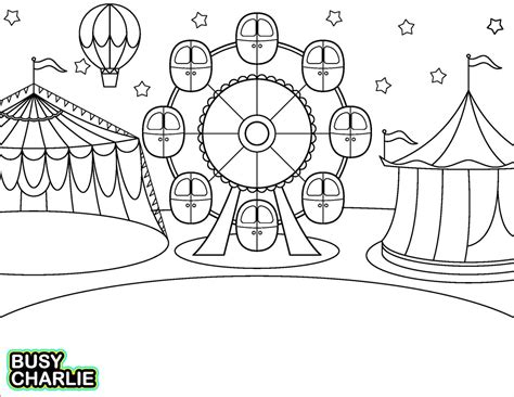 carnival fun  printable coloring page  busy charlie etsy