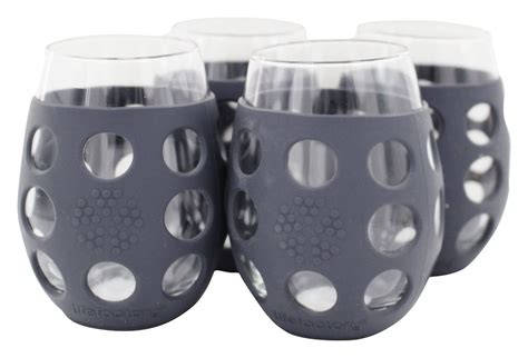 Lifefactory Small Stemless Wine Glasses With Silicone Sleeve Set Of 4