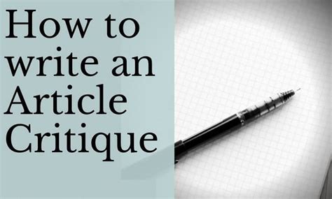 write  article critique   steps