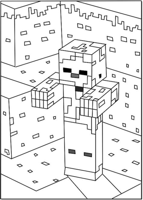 minecraft zombie coloring pages  picture minecraft coloring