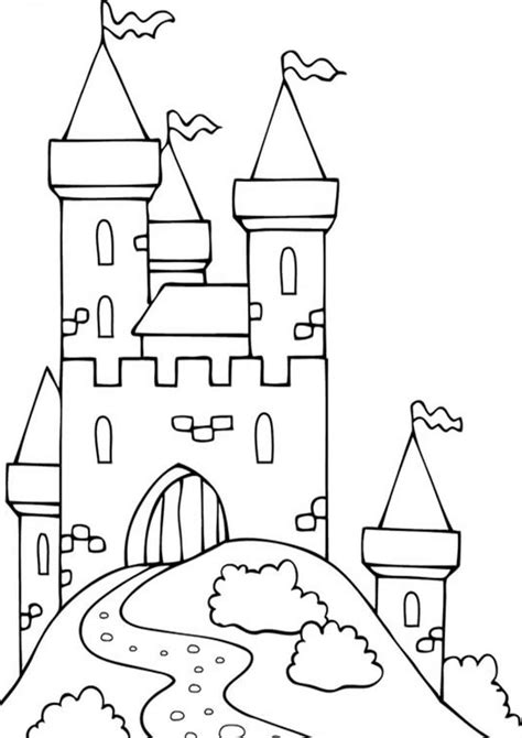 easy  print castle coloring pages tulamama