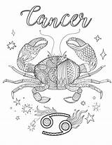 Coloring Pages Cancer Zodiac Adult Adults Printable Coloringgarden Colouring Mandala Signs Book Quote Zentangles Mandela Description Shadows sketch template