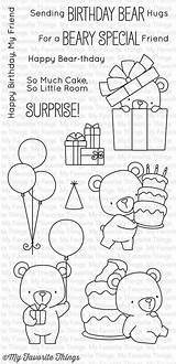Mft Birthday Stamps Special Beary Stamp Clear Favorite Things Bb July Drawings Doodle Visit Clr Set Bear Countdown Play sketch template