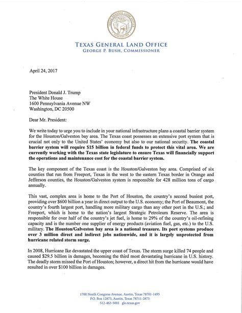 letter  potus trump  george p bush  texas leaders protect