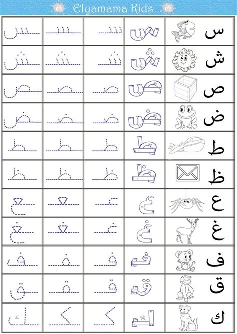 arabic alphabet worksheet  pictures  worksheet blog ec