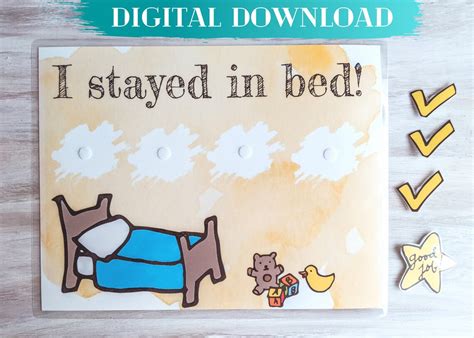 stay  bed chart  toddlers digital kids sleep chart etsy