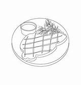 Steak Meat Vector Coloring Pages sketch template