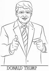 Trump Donald Coloring Book Pages Presidency sketch template