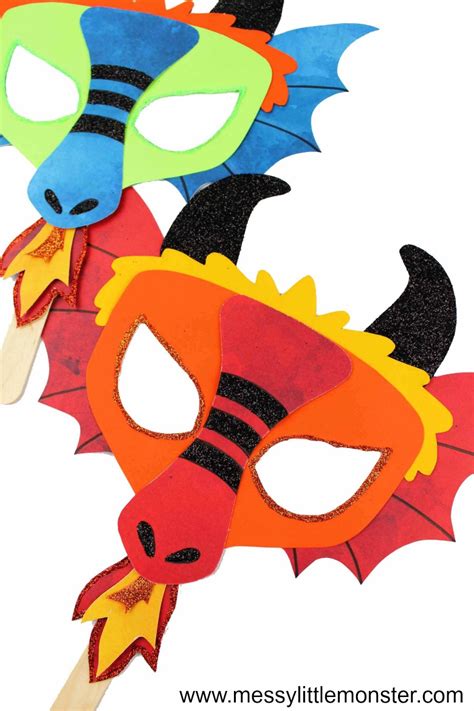 chinese dragon mask  fun printable dragon craft messy  monster