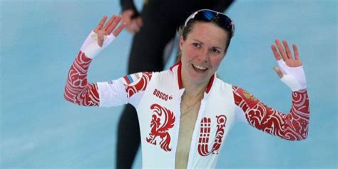 russian speed skater olga graf unzips her suit without realizing she s