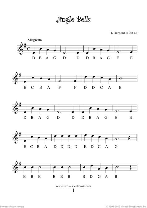 easy christmas flute sheet  songs printable