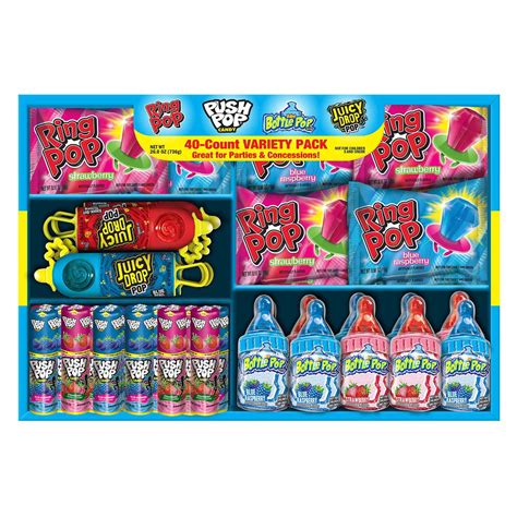 bazooka candy brands lollipop variety pack  assorted flavors  ring